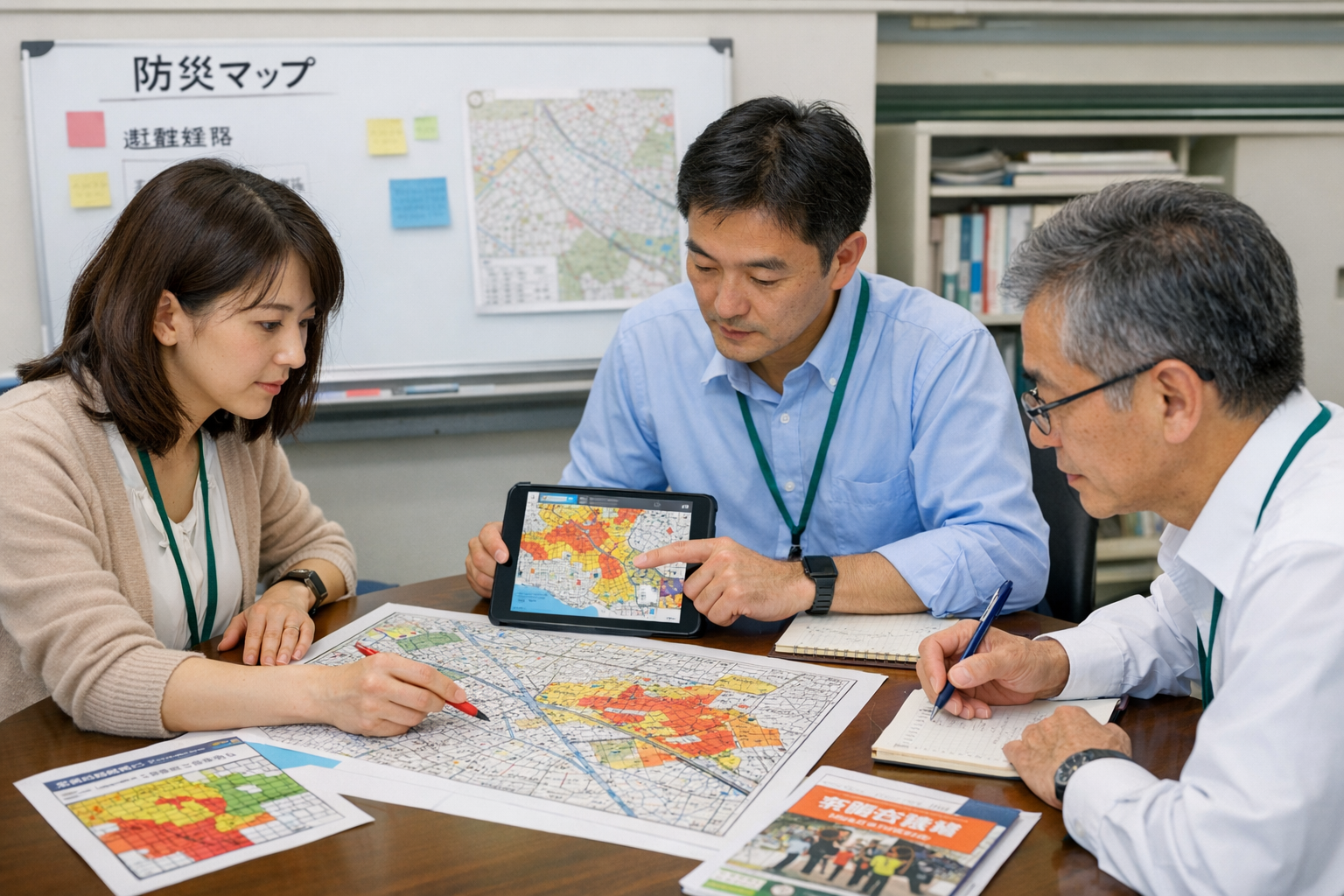図上訓練の様子（生成AIのイメージ画像）